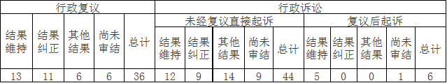 政府信息公开行政复议、行政诉讼情况